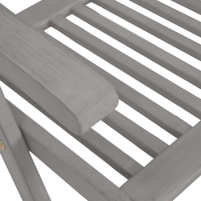 Garden Reclining Chairs 2 pcs Grey Solid Wood Acacia Payday Deals