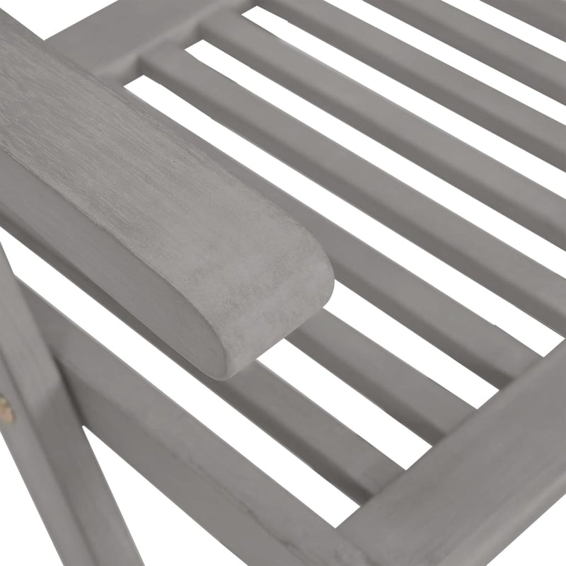 Garden Reclining Chairs 2 pcs Grey Solid Wood Acacia Payday Deals