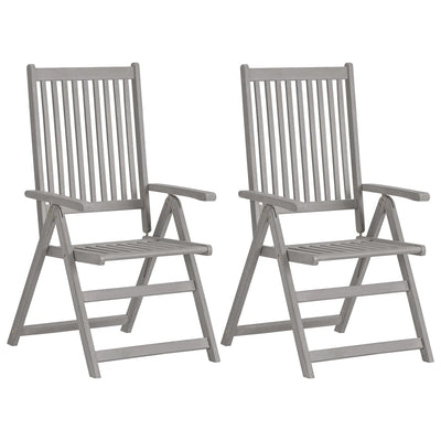 Garden Reclining Chairs 2 pcs with Cushions Solid Wood Acacia Payday Deals