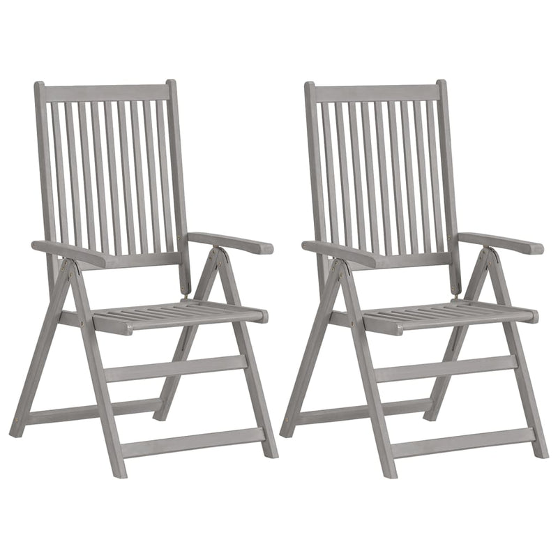 Garden Reclining Chairs 2 pcs with Cushions Solid Wood Acacia Payday Deals
