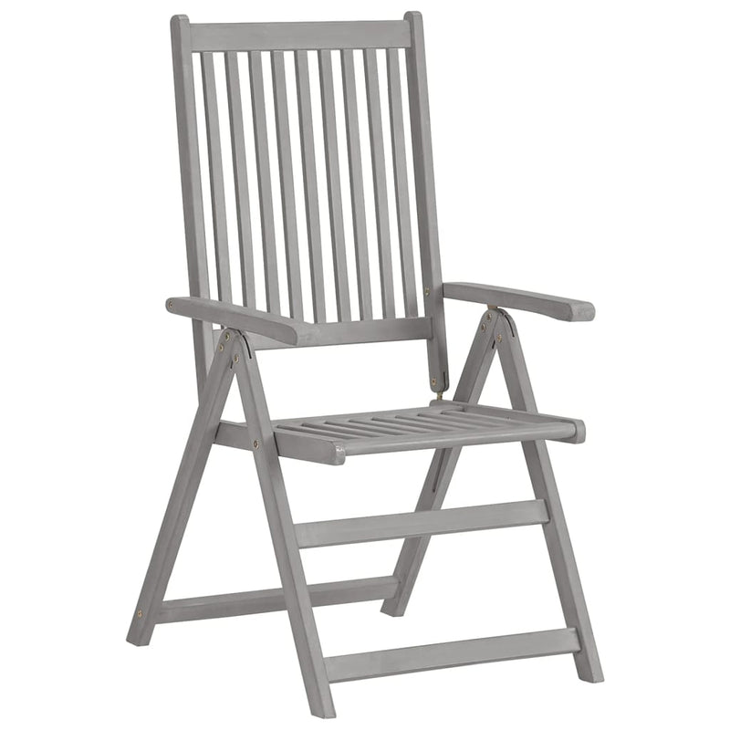 Garden Reclining Chairs 3 pcs with Cushions Solid Acacia Wood Payday Deals