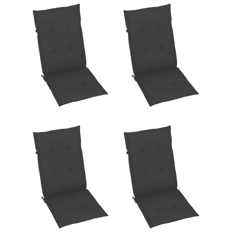 Garden Reclining Chairs 4 pcs with Cushions Solid Acacia Wood Payday Deals