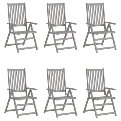 Garden Reclining Chairs 6 pcs with Cushions Solid Acacia Wood Payday Deals