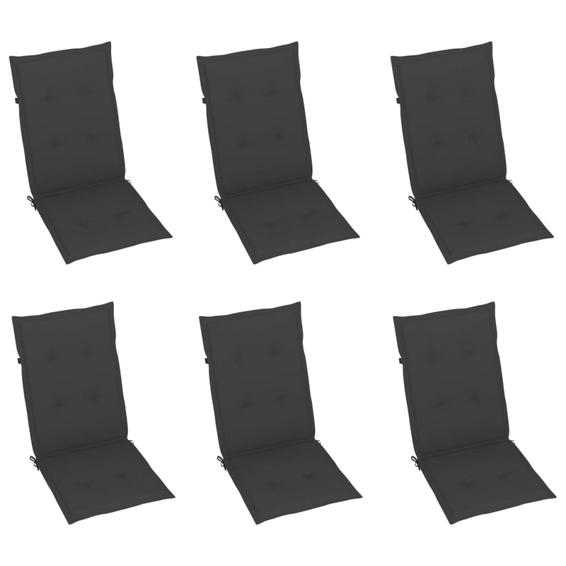 Garden Reclining Chairs 6 pcs with Cushions Solid Acacia Wood Payday Deals
