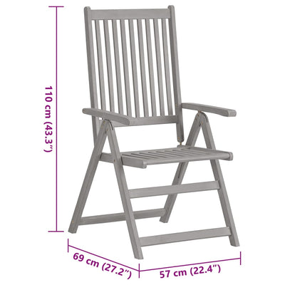 Garden Reclining Chairs 6 pcs with Cushions Solid Acacia Wood Payday Deals