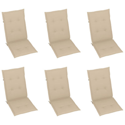 Garden Reclining Chairs 6 pcs with Cushions Solid Acacia Wood Payday Deals