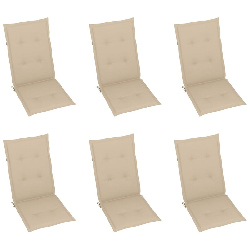 Garden Reclining Chairs 6 pcs with Cushions Solid Acacia Wood Payday Deals