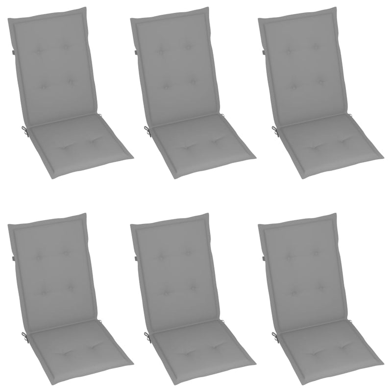 Garden Reclining Chairs 6 pcs with Cushions Solid Acacia Wood Payday Deals