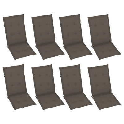 Garden Reclining Chairs with Cushions 8 pcs Grey Solid Wood Acacia Payday Deals