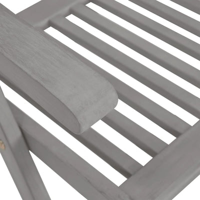 Garden Reclining Chairs with Cushions 8 pcs Grey Solid Wood Acacia Payday Deals