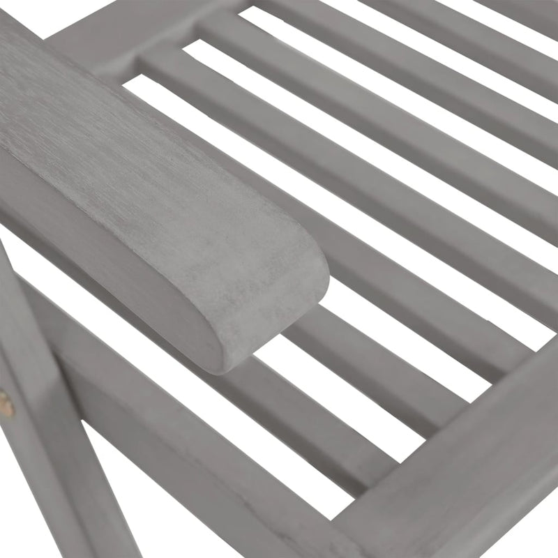 Garden Reclining Chairs with Cushions 8 pcs Grey Solid Wood Acacia Payday Deals