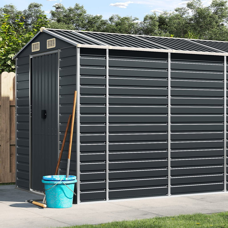 Garden Shed Anthracite 191x555x198 cm Galvanised Steel Payday Deals