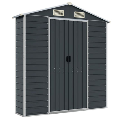 Garden Shed Anthracite 191x555x198 cm Galvanised Steel Payday Deals