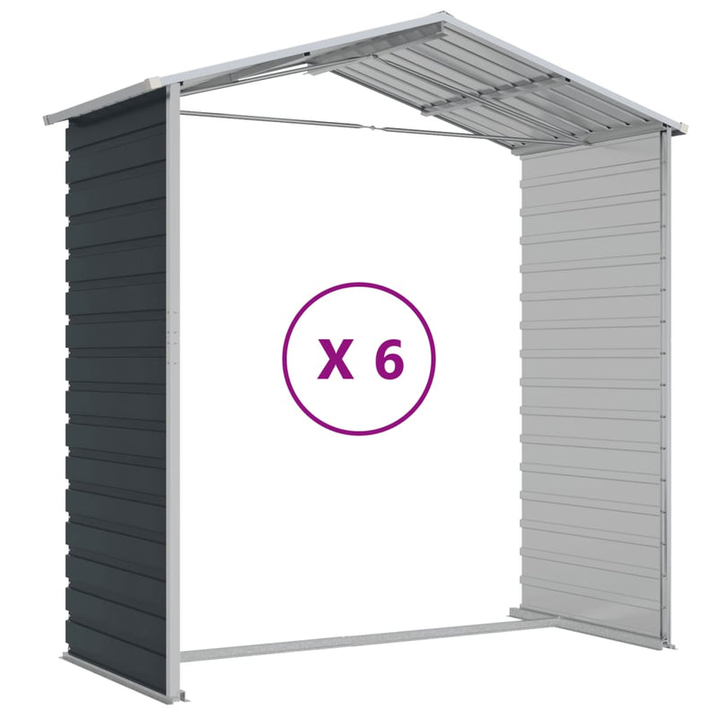 Garden Shed Anthracite 191x555x198 cm Galvanised Steel Payday Deals