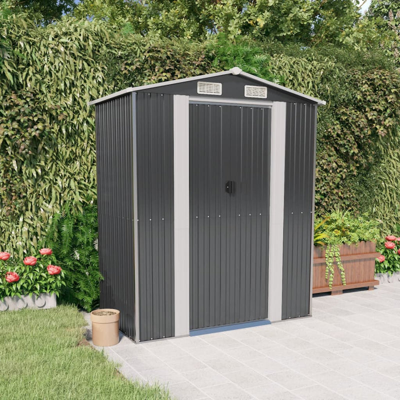Garden Shed Anthracite 192x108x223 cm Galvanised Steel Payday Deals