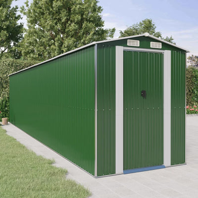 Garden Shed Green 192x855x223 cm Galvanised Steel