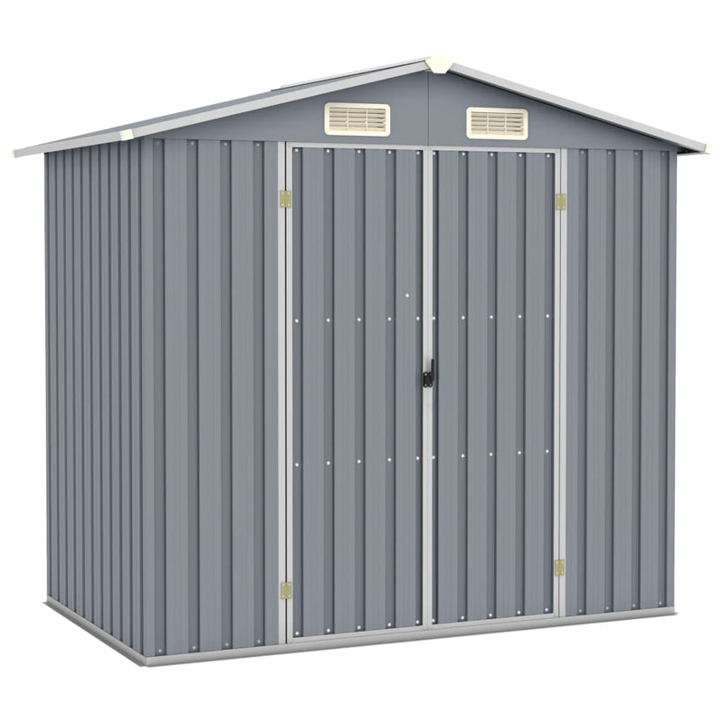 Garden Shed Grey 205x129x183 cm Galvanised Steel Payday Deals