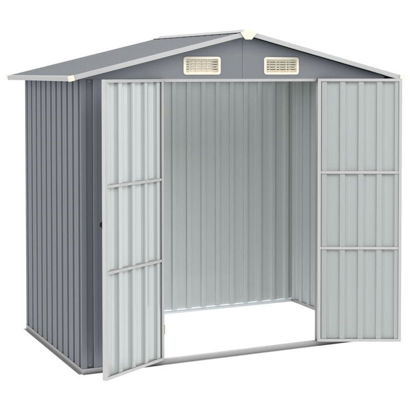Garden Shed Grey 205x129x183 cm Galvanised Steel Payday Deals