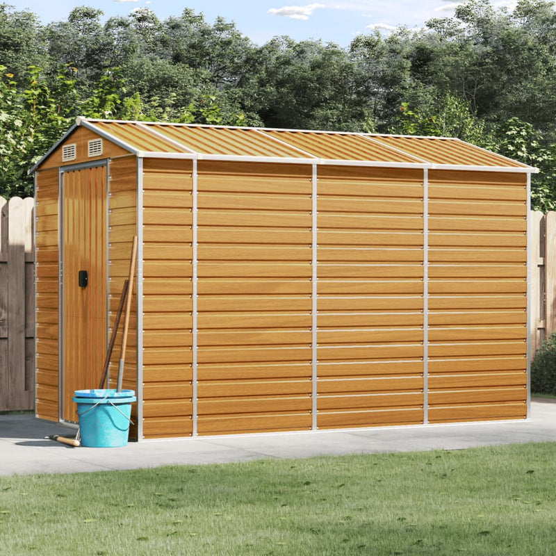 Garden Shed Light Brown 191x300x198 cm Galvanised Steel Payday Deals