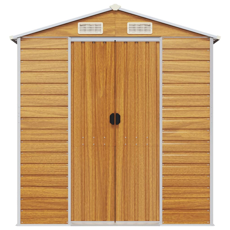 Garden Shed Light Brown 191x300x198 cm Galvanised Steel Payday Deals
