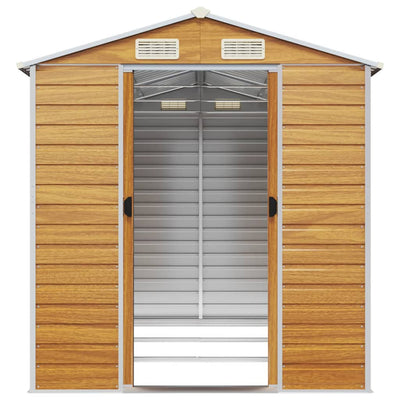 Garden Shed Light Brown 191x300x198 cm Galvanised Steel Payday Deals