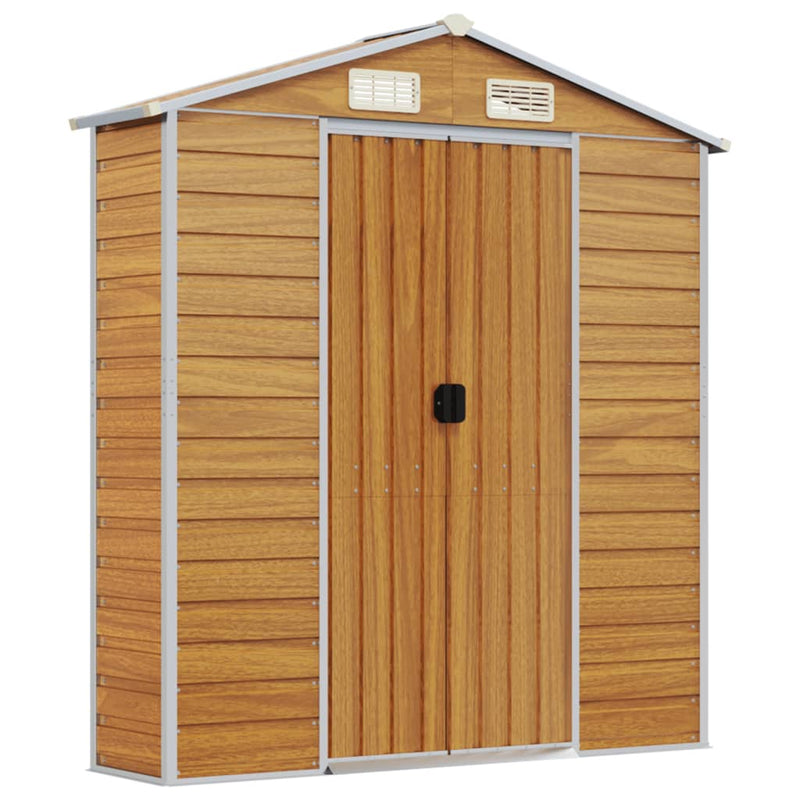 Garden Shed Light Brown 191x300x198 cm Galvanised Steel Payday Deals