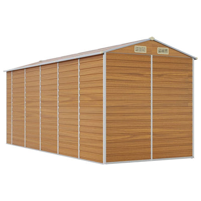 Garden Shed Light Brown 191x470x198 cm Galvanised Steel Payday Deals