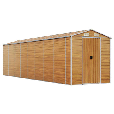 Garden Shed Light Brown 191x725x198 cm Galvanised Steel Payday Deals