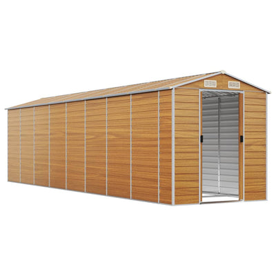 Garden Shed Light Brown 191x725x198 cm Galvanised Steel Payday Deals