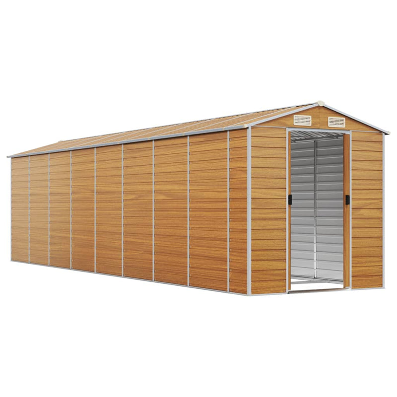 Garden Shed Light Brown 191x725x198 cm Galvanised Steel Payday Deals