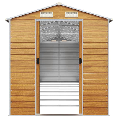 Garden Shed Light Brown 191x725x198 cm Galvanised Steel Payday Deals