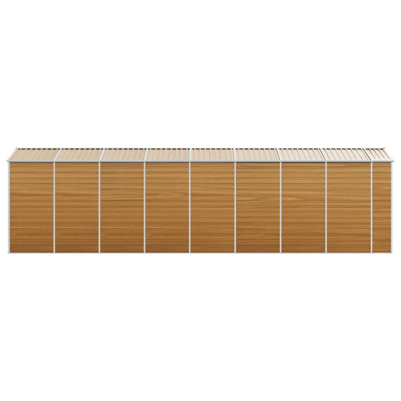 Garden Shed Light Brown 191x725x198 cm Galvanised Steel Payday Deals