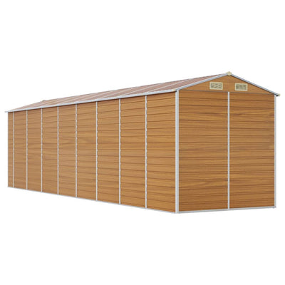 Garden Shed Light Brown 191x725x198 cm Galvanised Steel Payday Deals