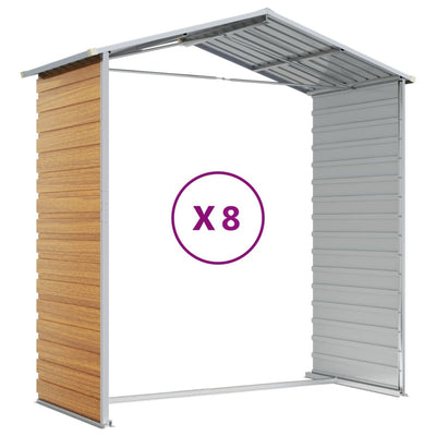 Garden Shed Light Brown 191x725x198 cm Galvanised Steel Payday Deals