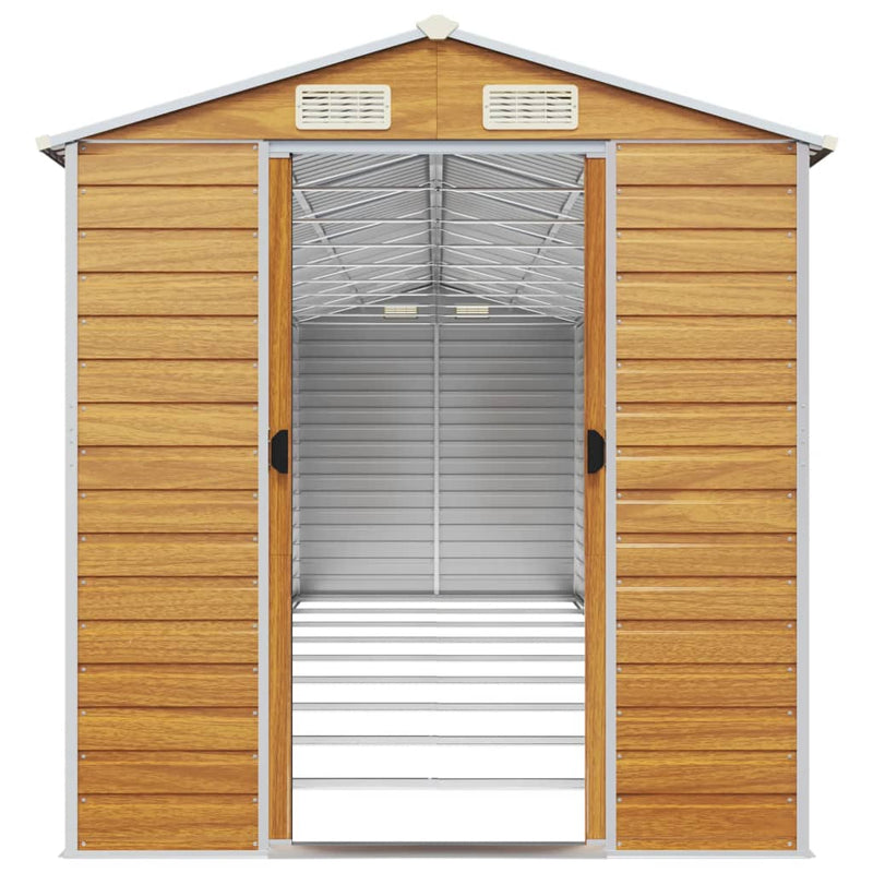 Garden Shed Light Brown 191x810x198 cm Galvanised Steel Payday Deals