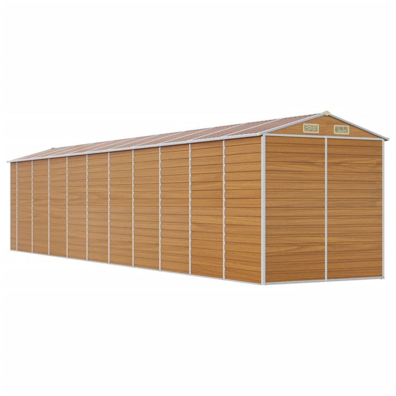 Garden Shed Light Brown 191x895x198 cm Galvanised Steel Payday Deals