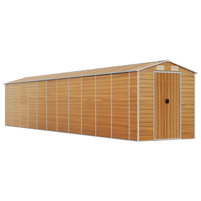 Garden Shed Light Brown 191x980x198 cm Galvanised Steel Payday Deals