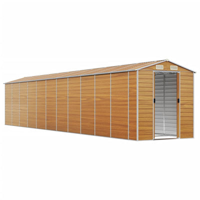 Garden Shed Light Brown 191x980x198 cm Galvanised Steel Payday Deals
