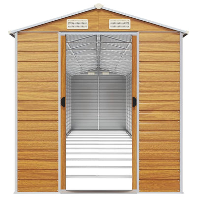 Garden Shed Light Brown 191x980x198 cm Galvanised Steel Payday Deals