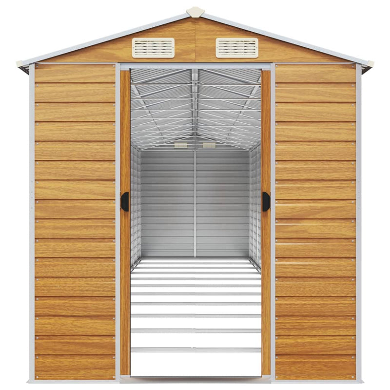 Garden Shed Light Brown 191x980x198 cm Galvanised Steel Payday Deals