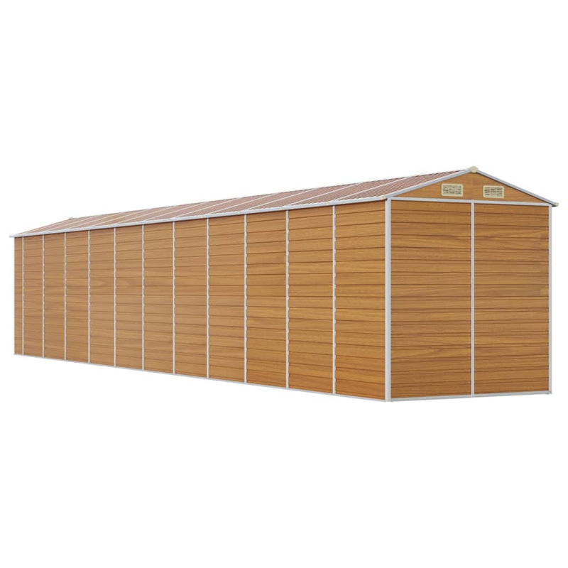 Garden Shed Light Brown 191x980x198 cm Galvanised Steel Payday Deals