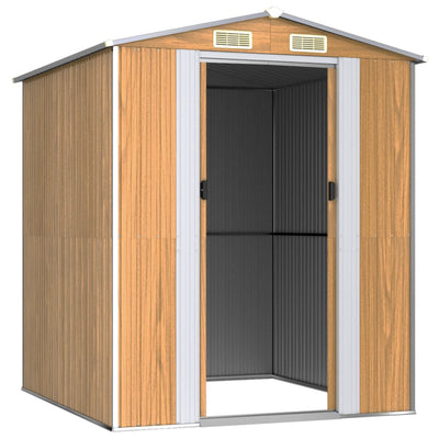 Garden Shed Light Brown 192x191x223 cm Galvanised Steel Payday Deals