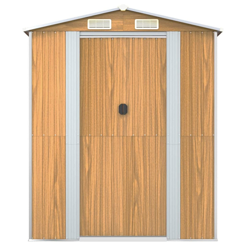 Garden Shed Light Brown 192x191x223 cm Galvanised Steel Payday Deals