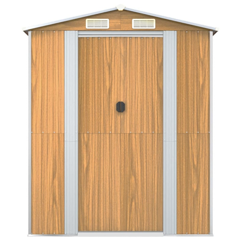 Garden Shed Light Brown 192x357x223 cm Galvanised Steel Payday Deals
