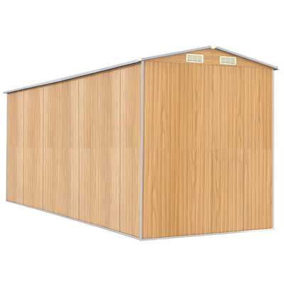 Garden Shed Light Brown 192x523x223 cm Galvanised Steel Payday Deals