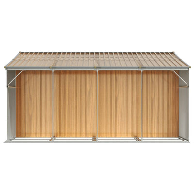 Garden Shed Light Brown 277x365.5x179 cm Galvanised Steel Payday Deals