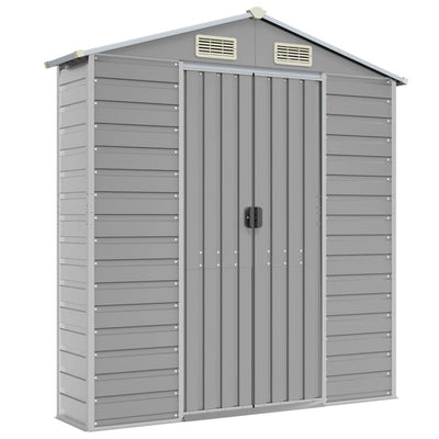 Garden Shed Light Grey 191x215x198 cm Galvanised Steel Payday Deals