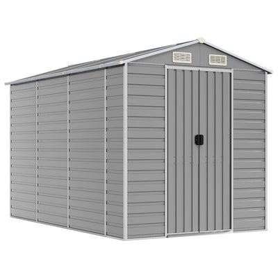 Garden Shed Light Grey 191x300x198 cm Galvanised Steel Payday Deals