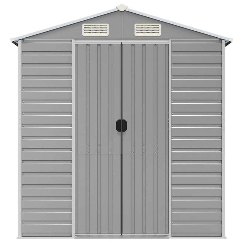 Garden Shed Light Grey 191x385x198 cm Galvanised Steel Payday Deals