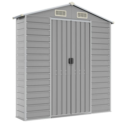 Garden Shed Light Grey 191x555x198 cm Galvanised Steel Payday Deals